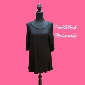 PINKBLUSH SIZE MEDIUM MATERNITY BLACK PULLOVER GENTLY WORN